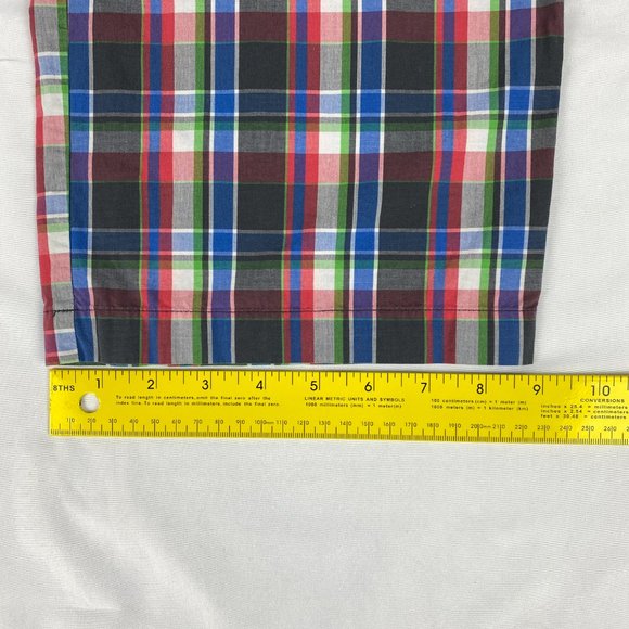 Hugo Boss Pajama Pants Mens‎ Medium Plaid Blue Red 100% Cotton Lightweight - Picture 11 of 13